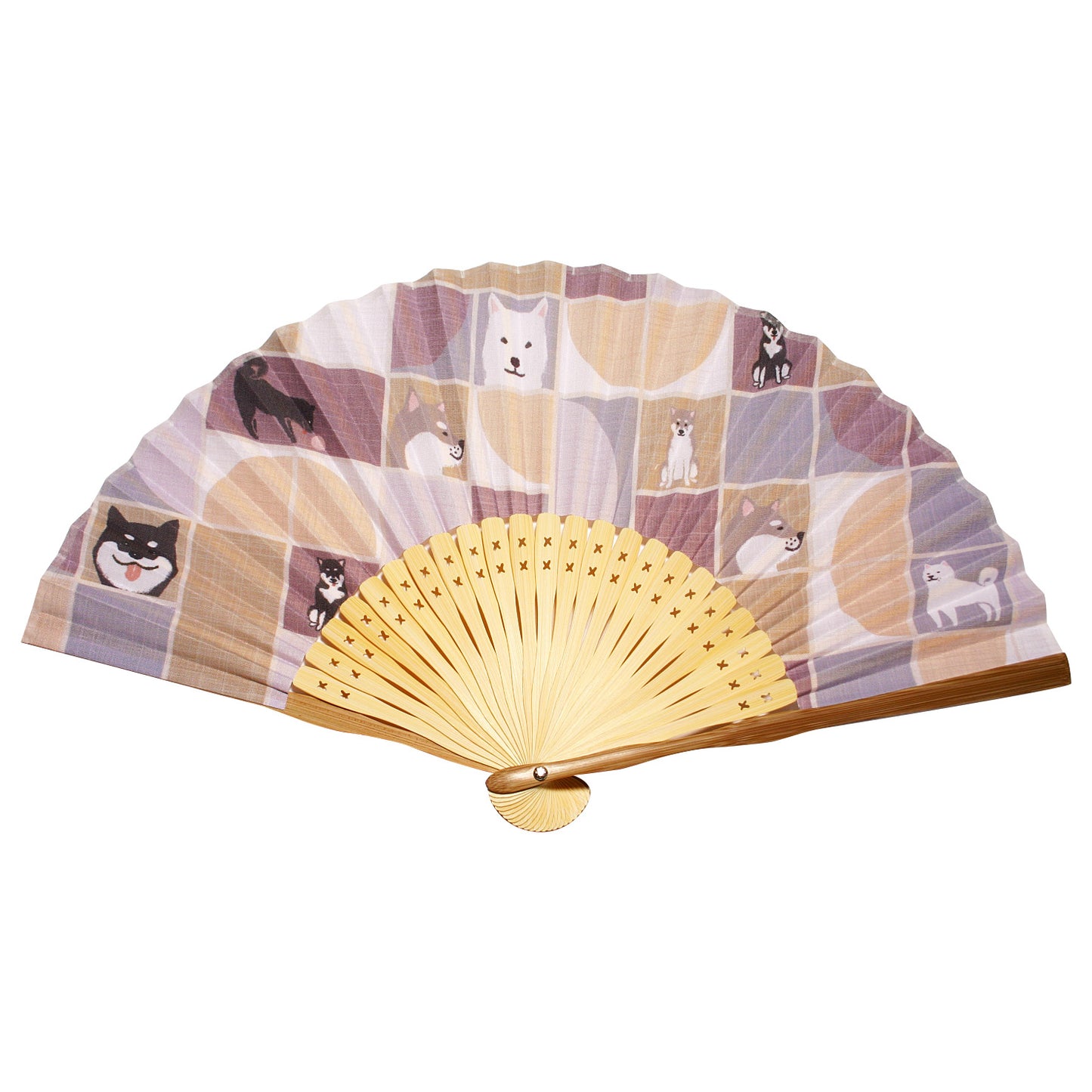 Fabric fan "Creatures" with carrying pouch set