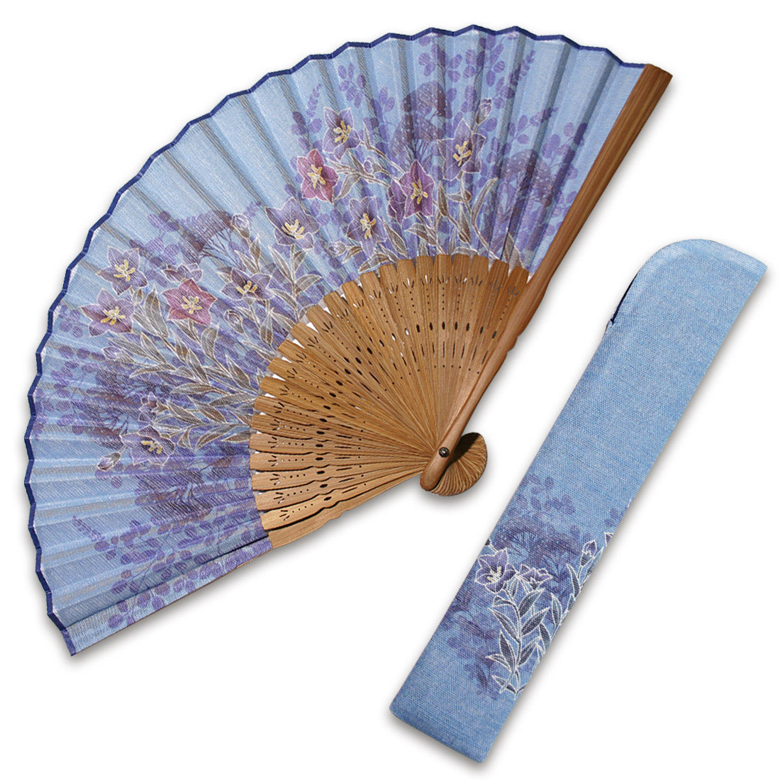 布扇子 「藍の彩り」 差し袋セット