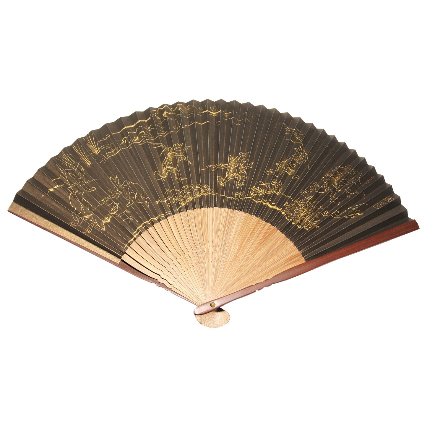 紙扇子 「鳥獣戯画」 差し袋セット