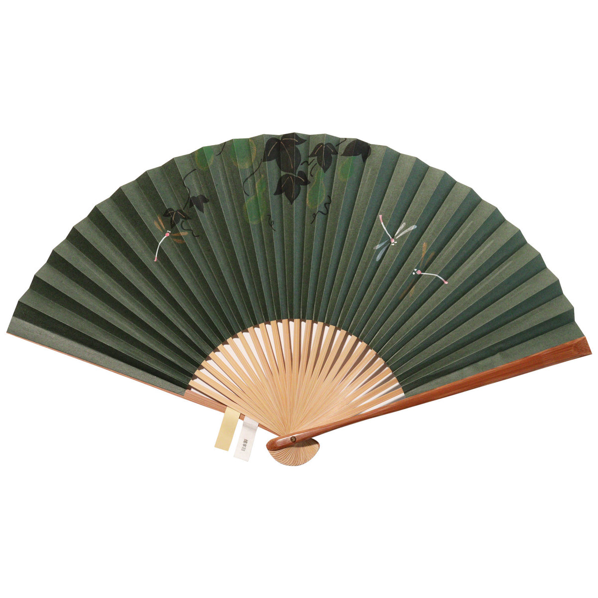 Paper fan "Hand-painted on both sides on漉地 Gentlemen" with a carrying pouch set
