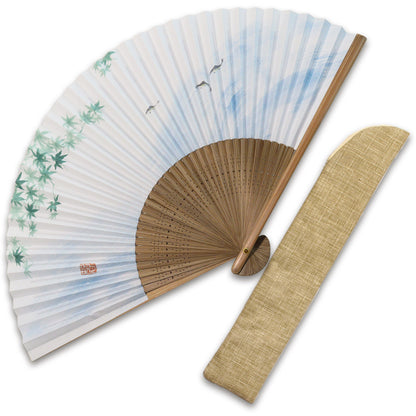 紙扇子 「唐木 楓鮎」 差し袋セット