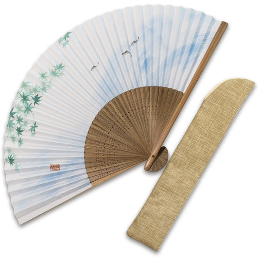 紙扇子 「唐木 楓鮎」 差し袋セット