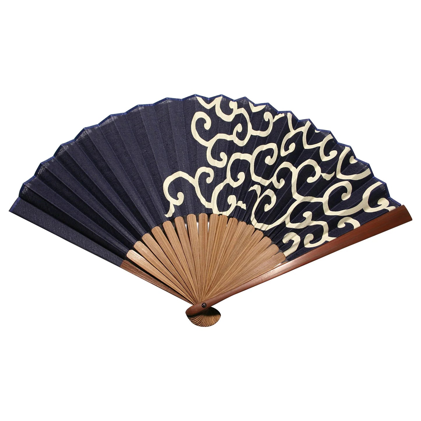 Cloth folding fan "Karakusa" with carrying pouch set