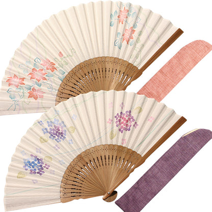 布扇子 「あわいろ和花」差し袋セット