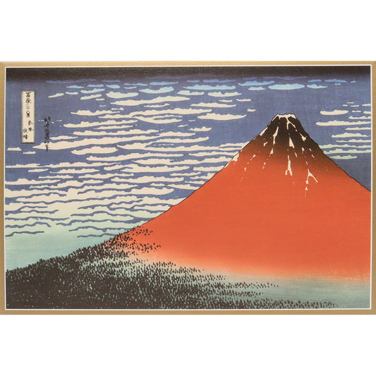 クリスマスカード 和風 「富獄三十六景赤富士」 （5枚セット）C07-0003