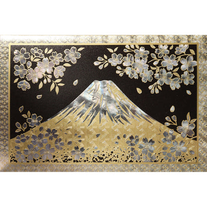 クリスマスカード 和風 「金富士に額」 （5枚セット）CJ07-0058