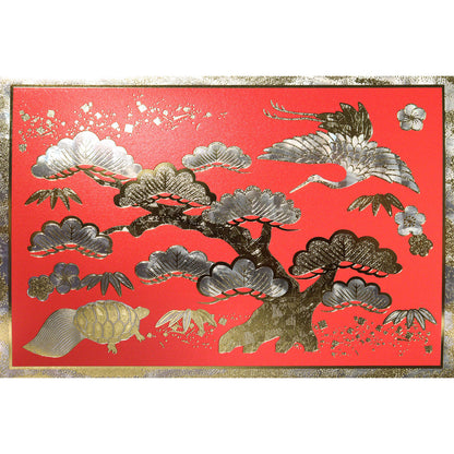 クリスマスカード 和風 「鶴と亀と松竹梅」 （5枚セット）CJ07-0059