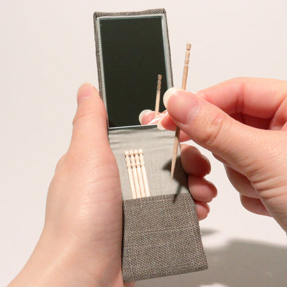 Toothpick Holder with Mirror (Natural Color Series)