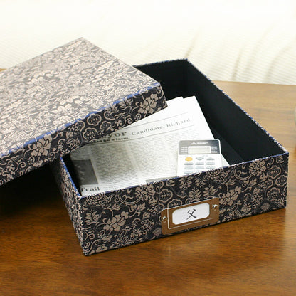 緞子生地の書類ボックスA4サイズ