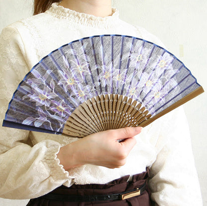 布扇子 「藍の彩り」 差し袋セット