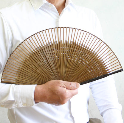 布扇子 「親黒檀大短地」 差し袋セット
