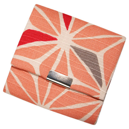 カラフルな和柄の小銭入れボックス型の麻の葉 ピンク