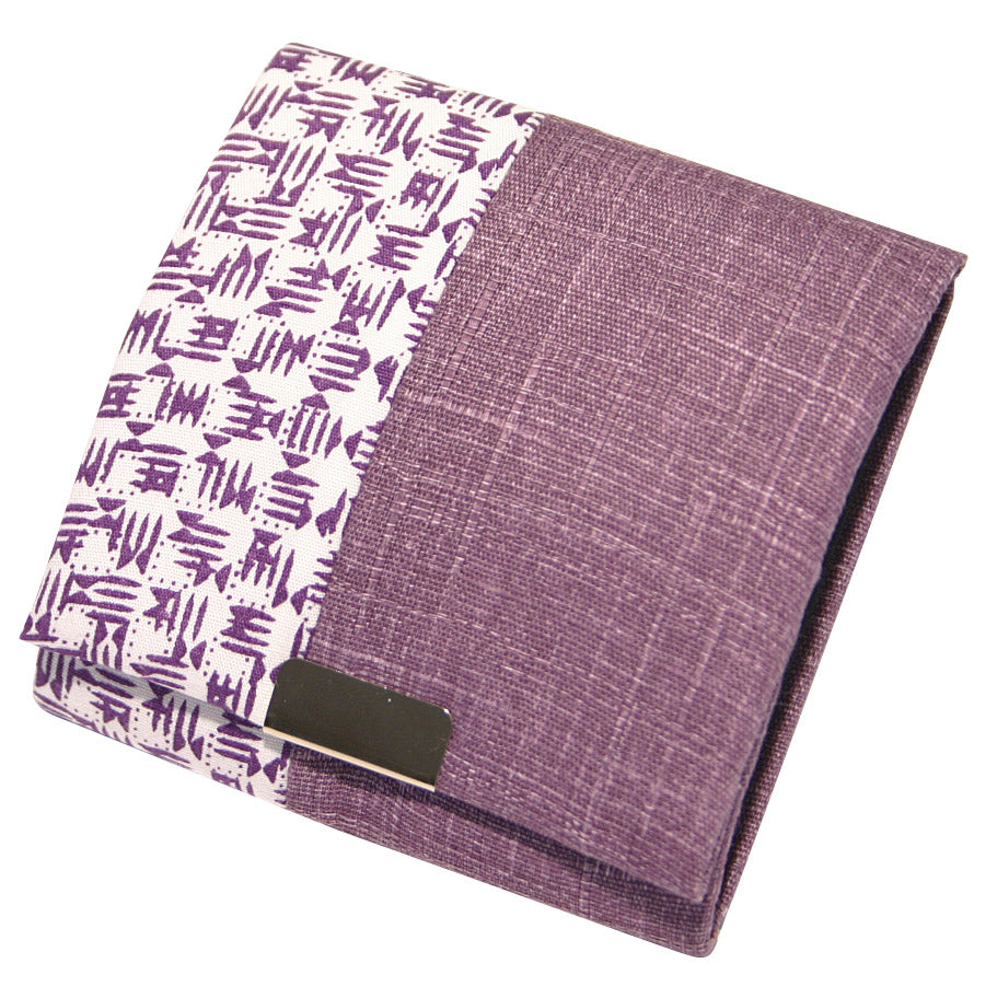 小紋柄のコインケースボックス型 パープル（紫）
