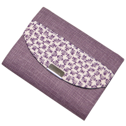 小紋柄のじゃばらカードケースのパープル（紫）